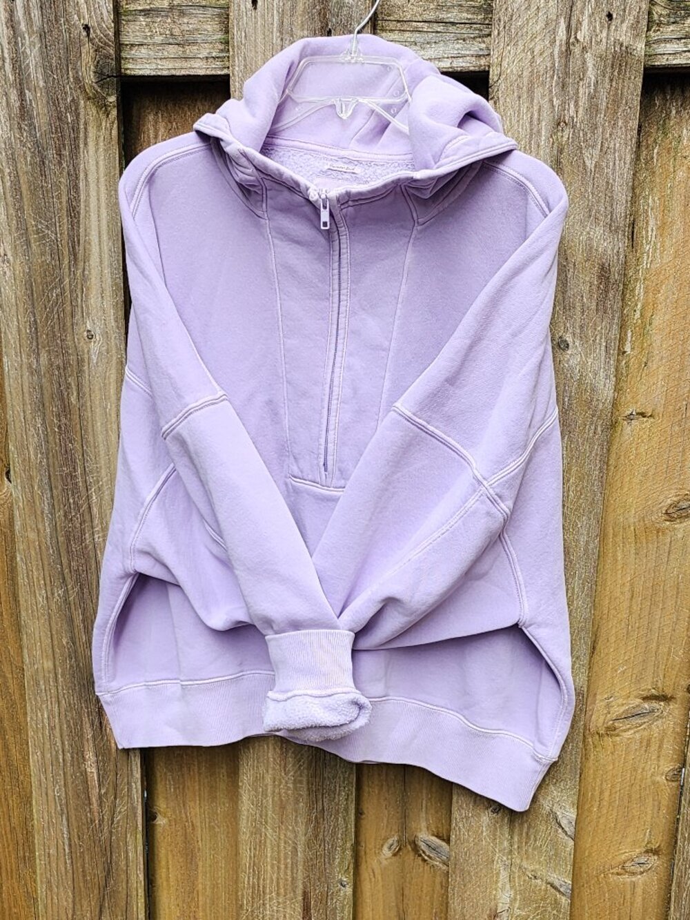 XXL Abercrombie lilac pullover hoodie quarter zip cropped - Picture 9 of 16